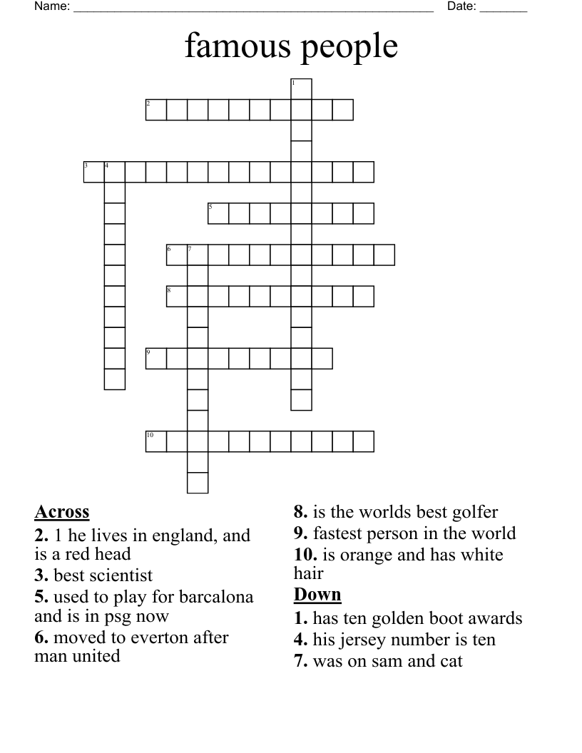 famous people Crossword