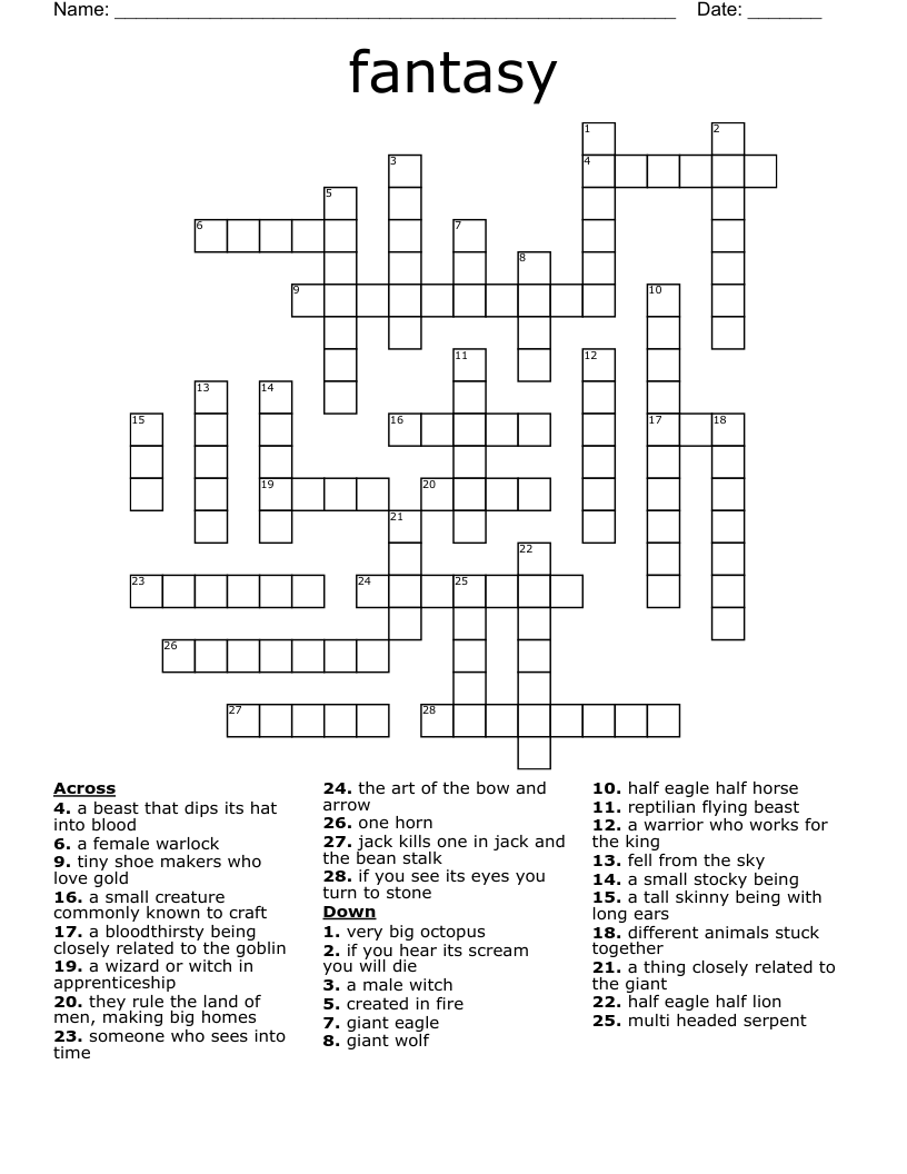 fantasy Crossword