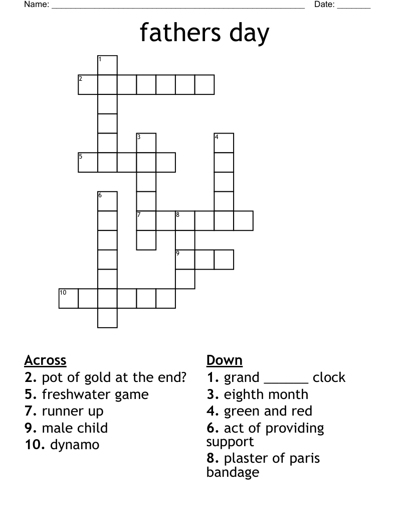 fathers day Crossword