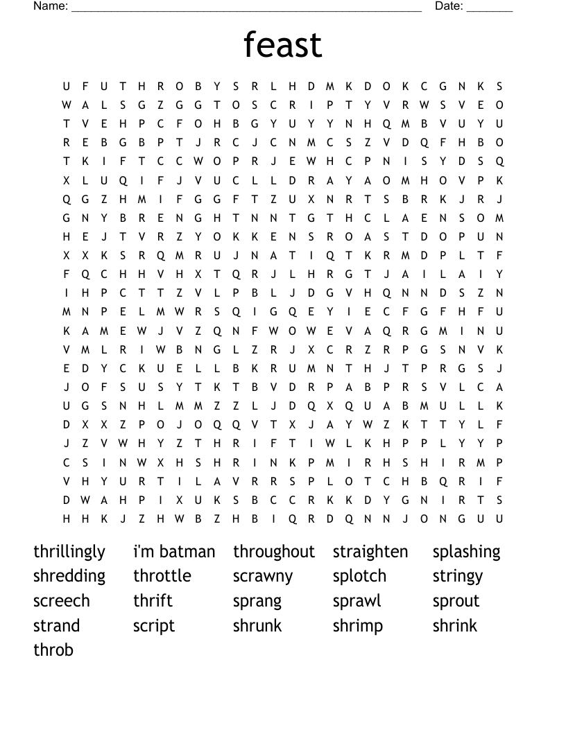 feast  Word Search