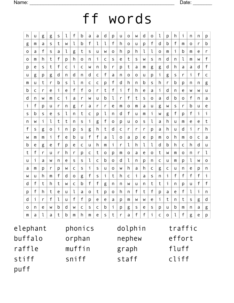 ff words Word Search