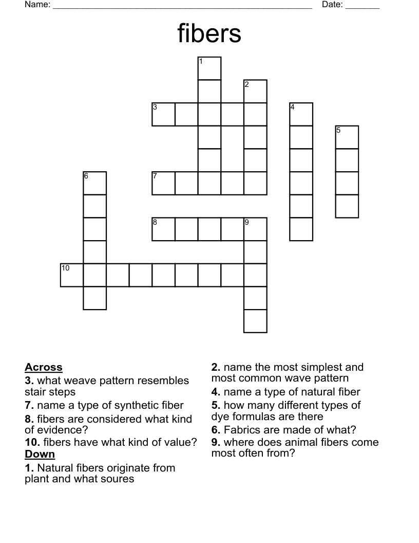 fibers Crossword