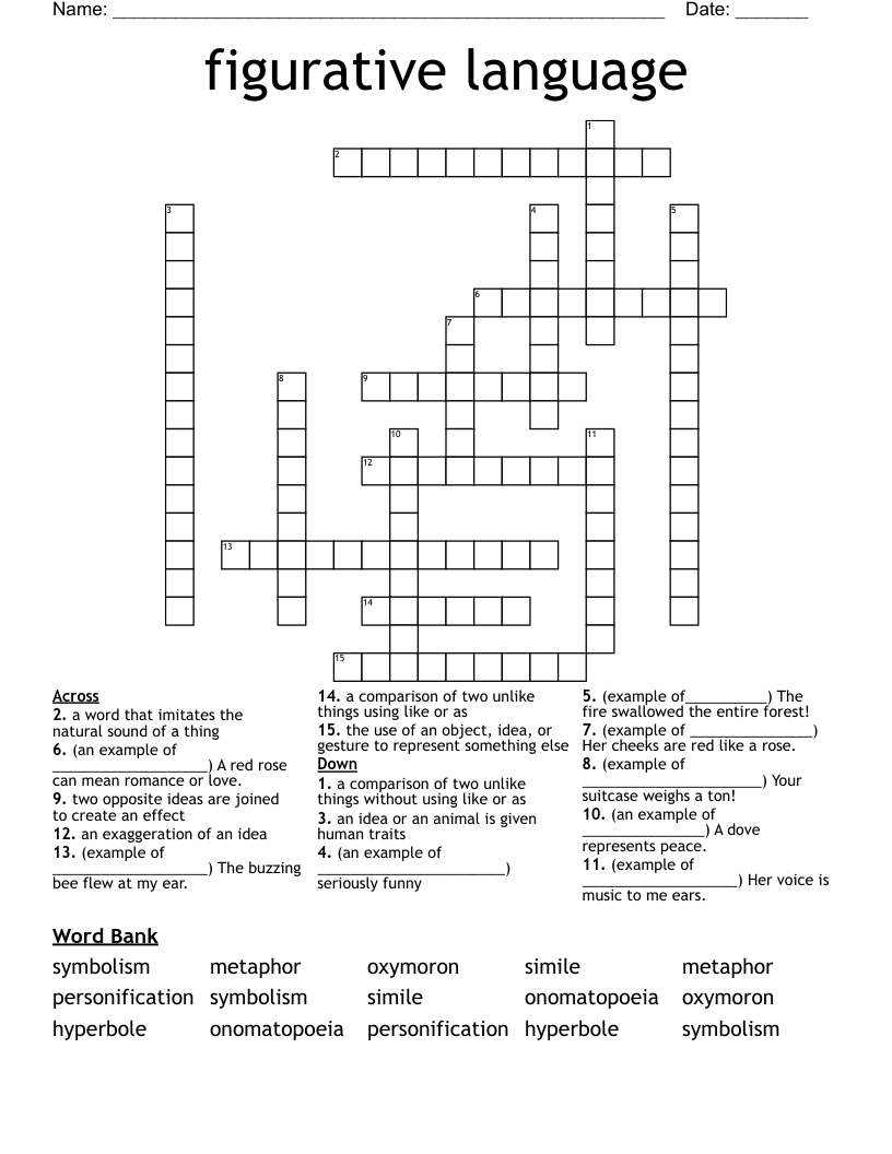 figurative language Crossword
