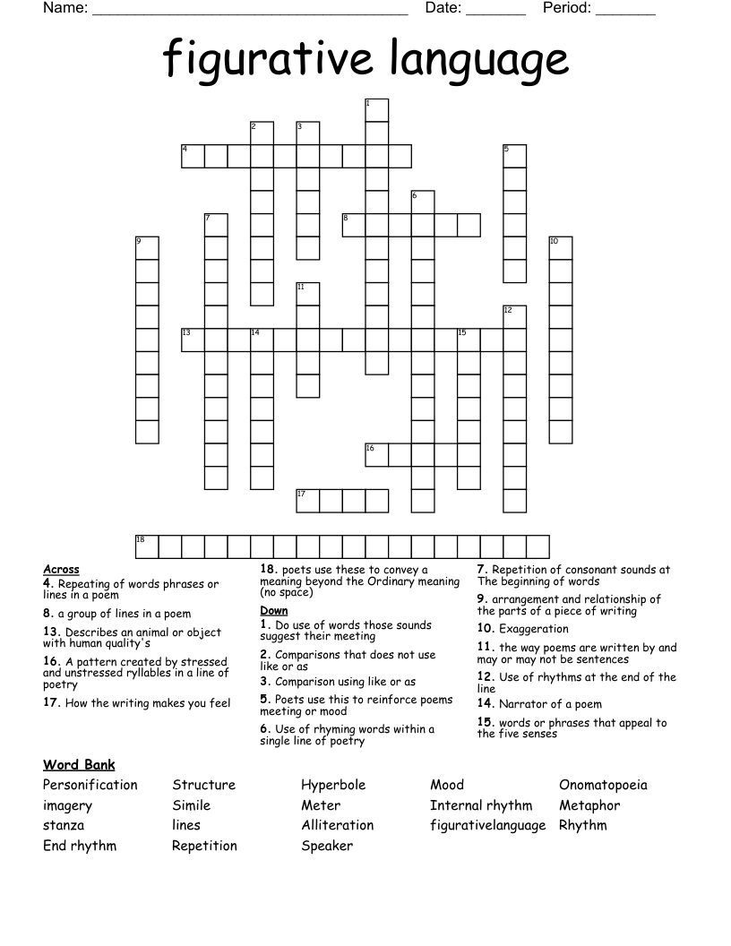 figurative language Crossword