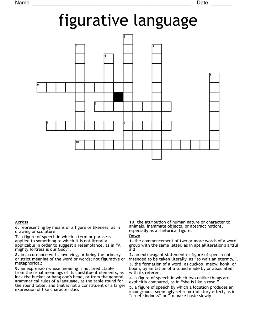 figurative language Crossword