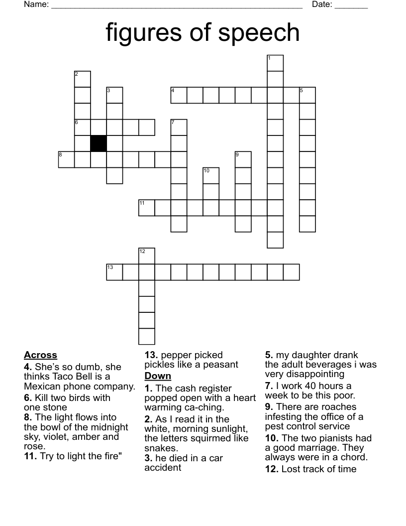 figures of speech  Crossword