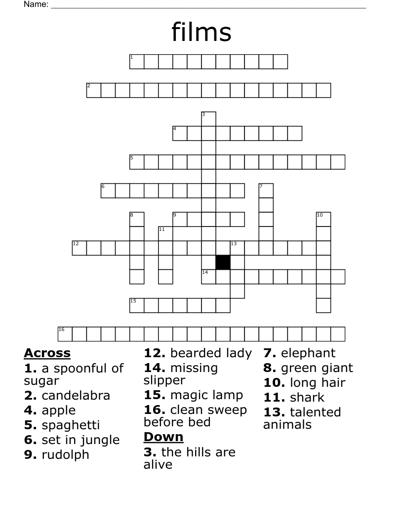 films Crossword