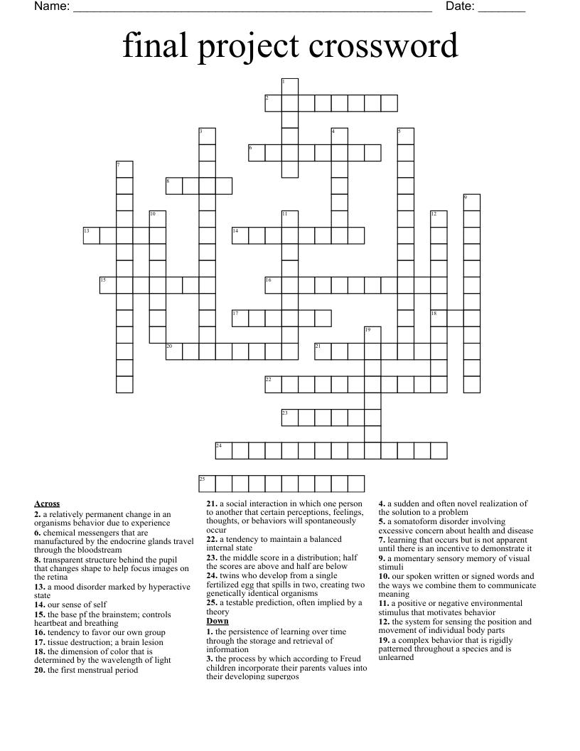 final project crossword
