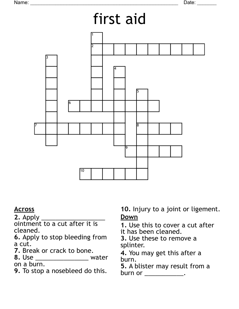 first aid Crossword