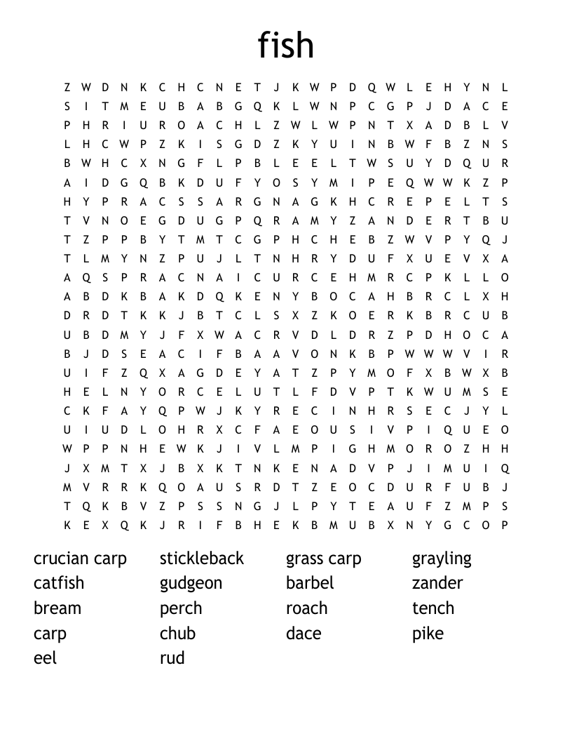 fish Word Search