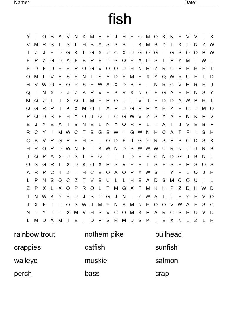 fish Word Search
