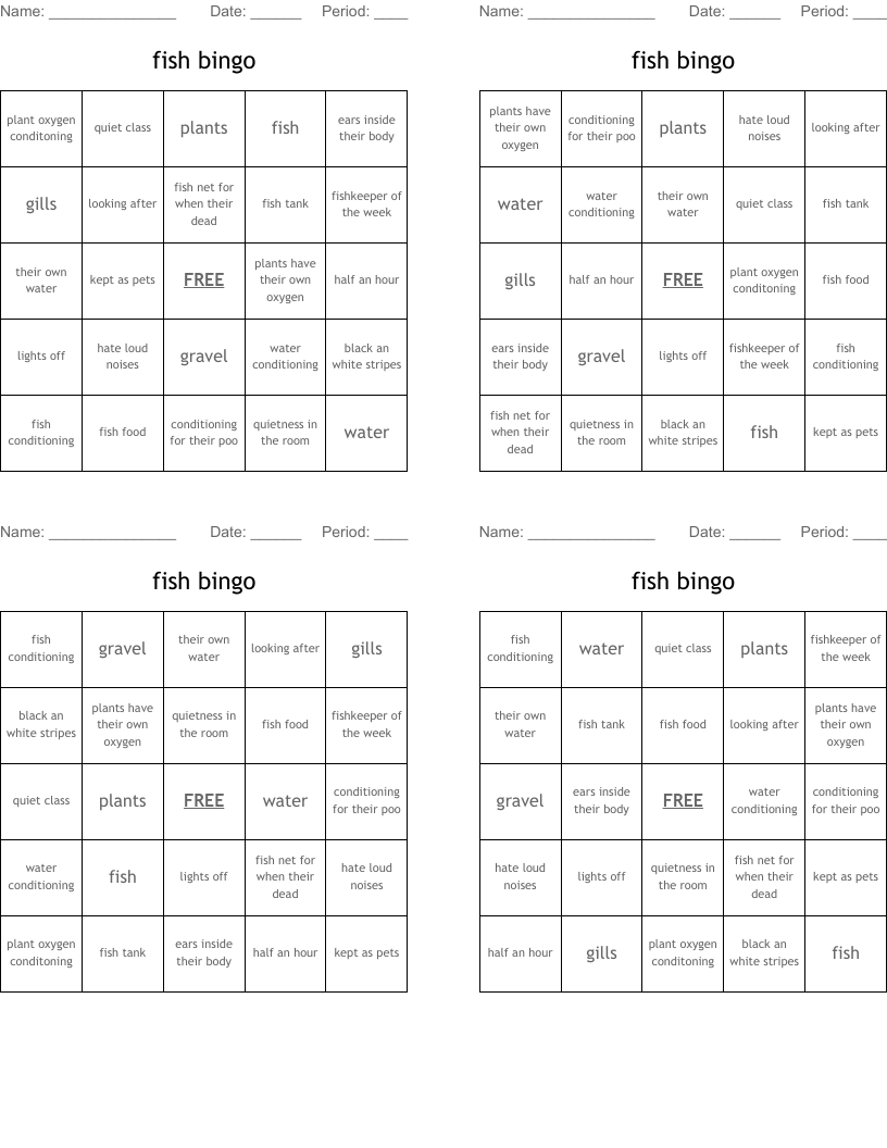 fish bingo