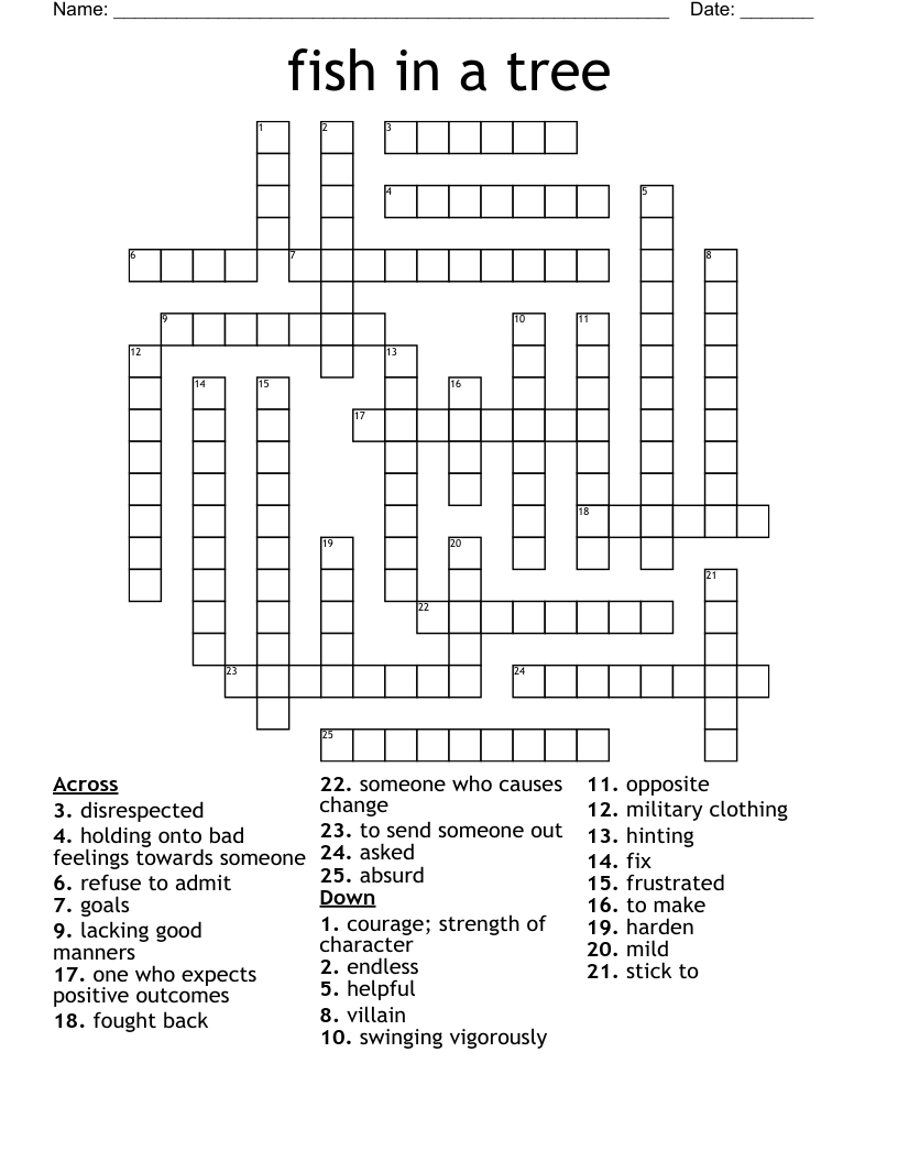 fish in a tree Crossword