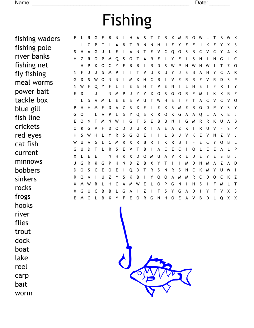 Fishing Word Search