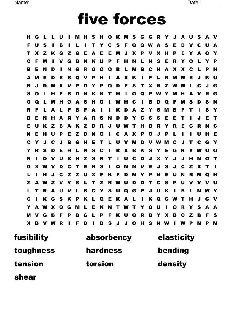 five forces Word Search
