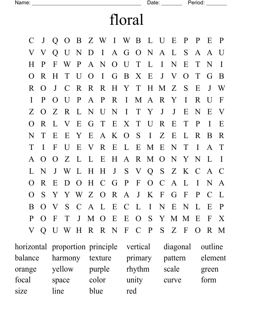 floral Word Search