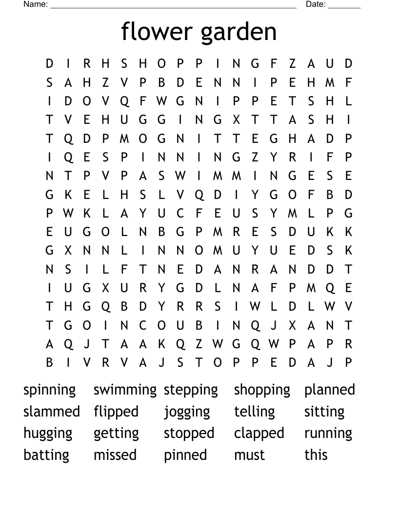 flower garden Word Search