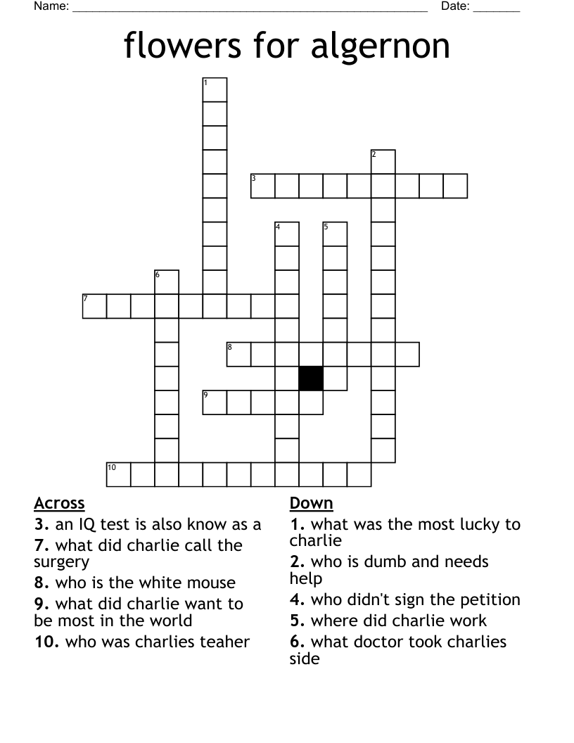 flowers for algernon Crossword