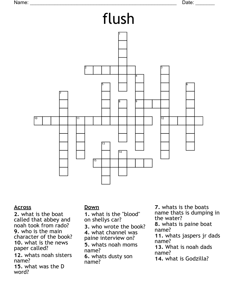flush  Crossword