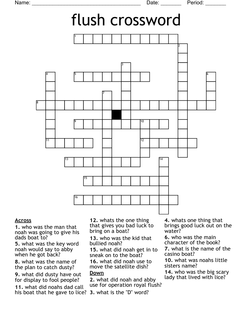 flush crossword 