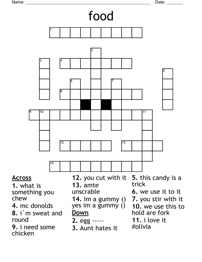 food Crossword