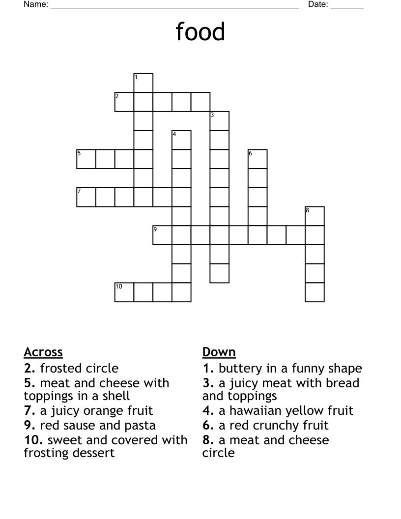 food Crossword