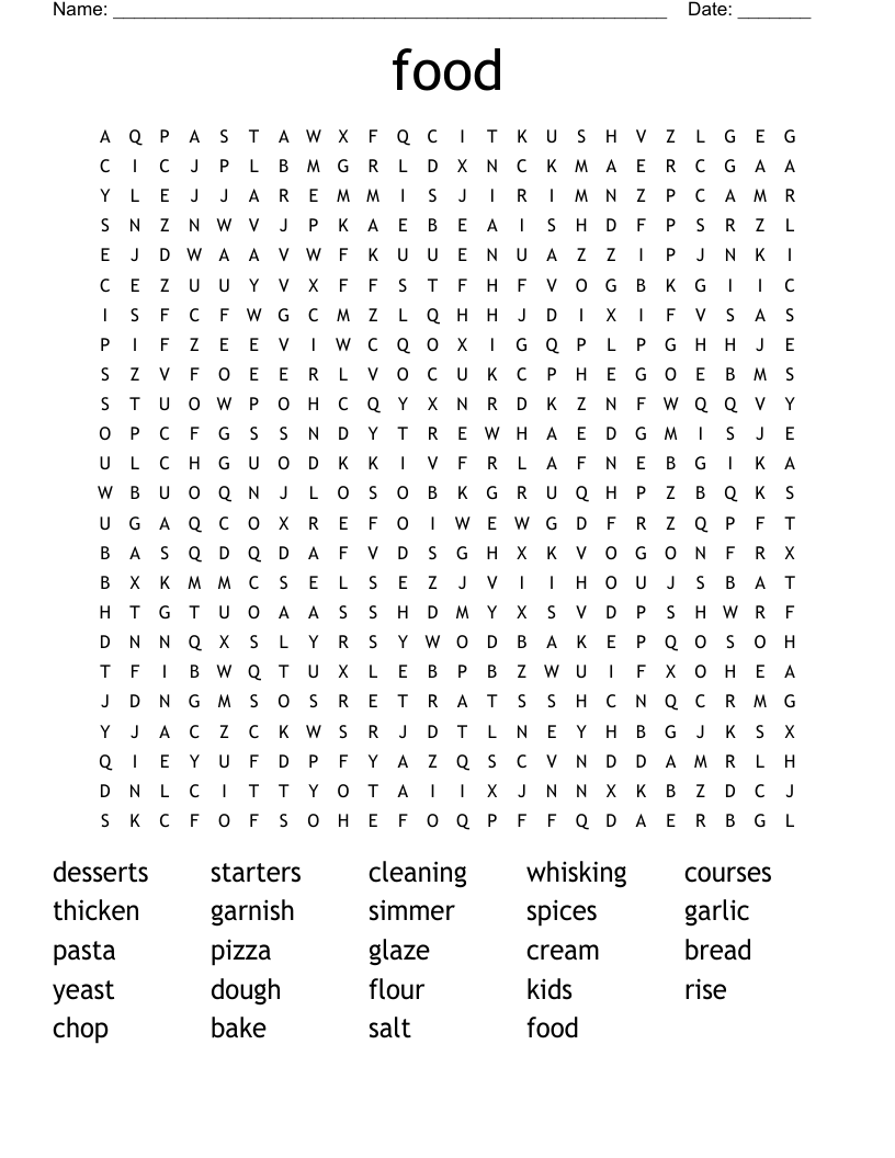 food  Word Search