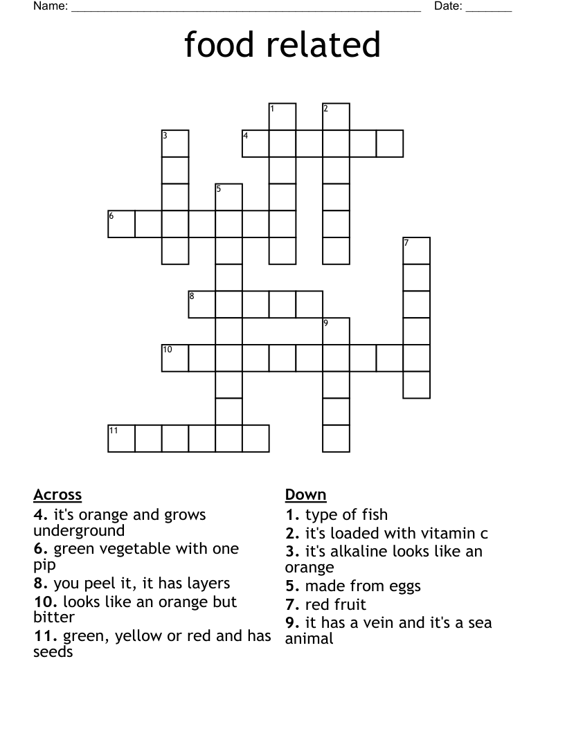 food related Crossword