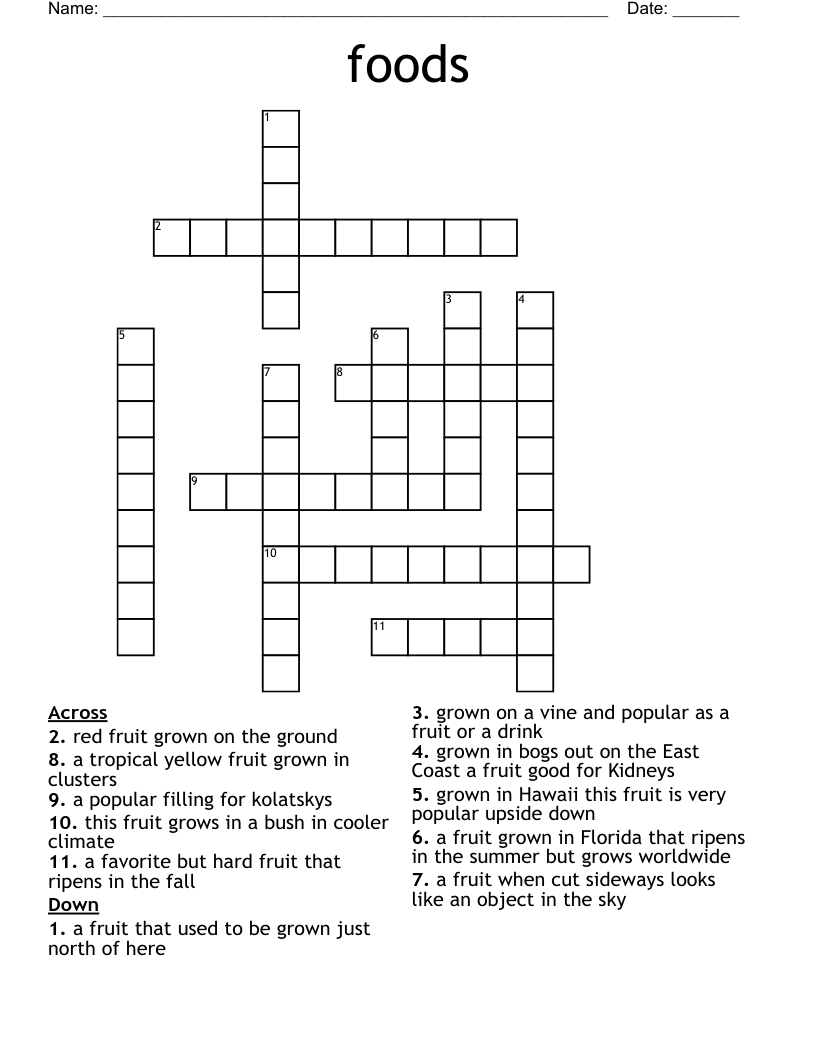 foods Crossword