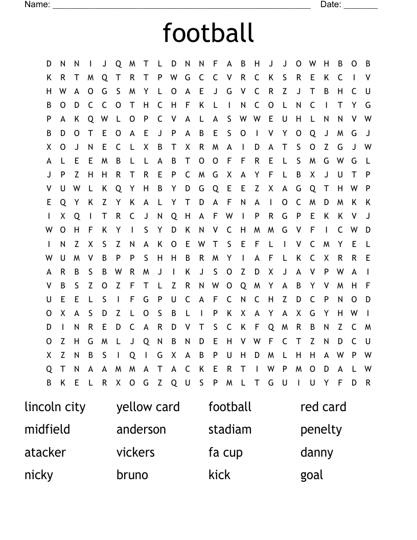 football Word Search