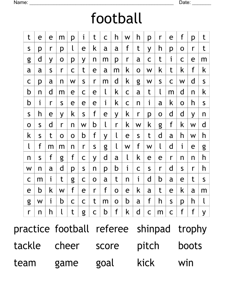 football Word Search