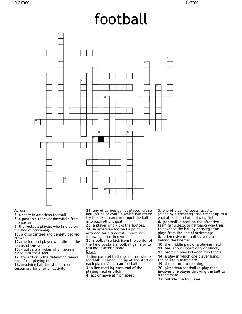 football Crossword