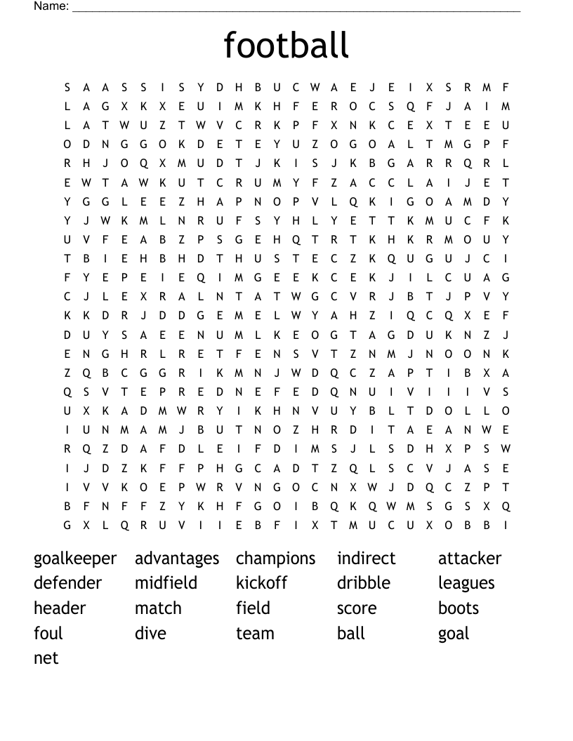 football Word Search