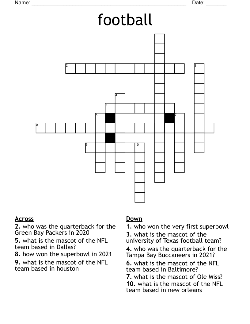 football  Crossword