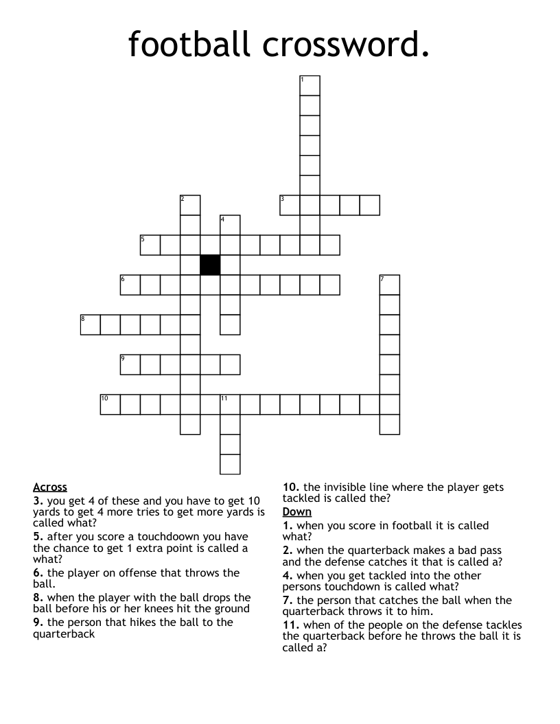 football crossword.