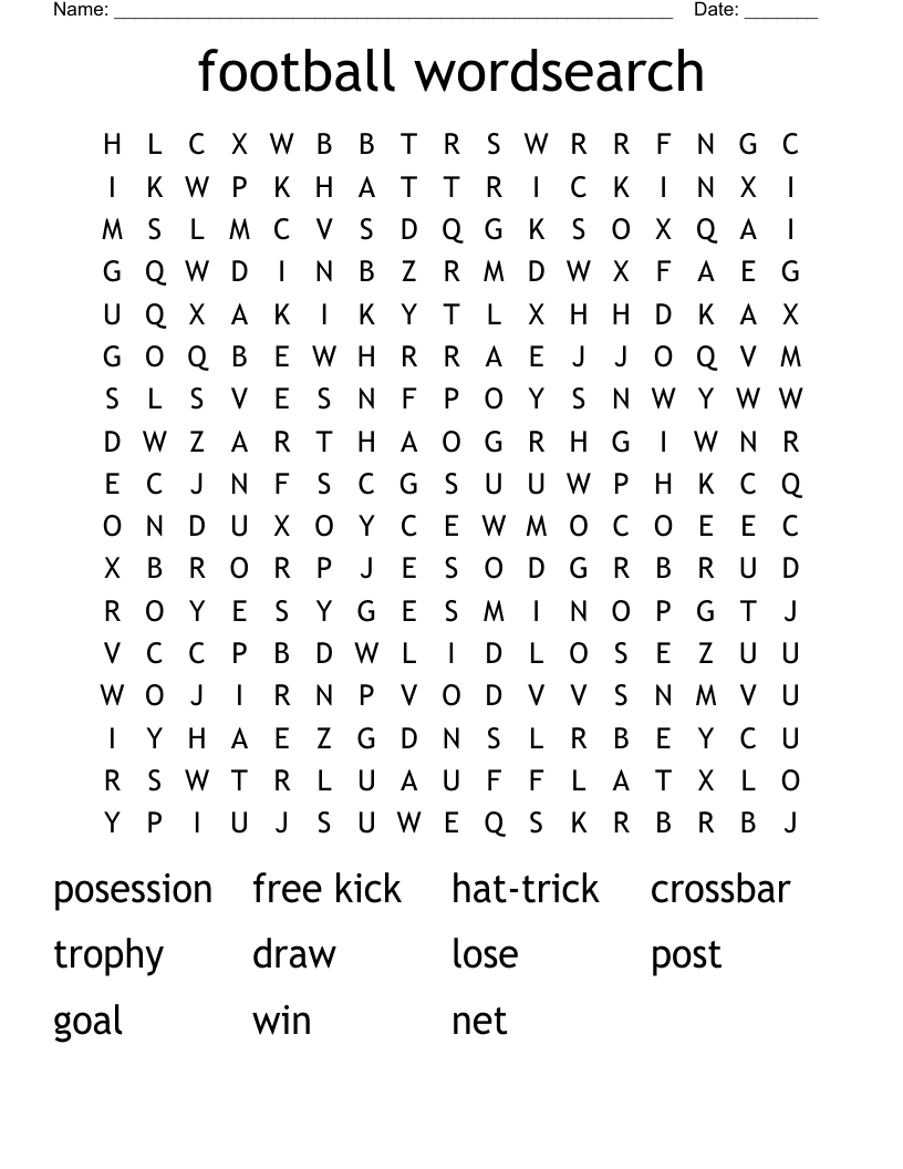 football wordsearch