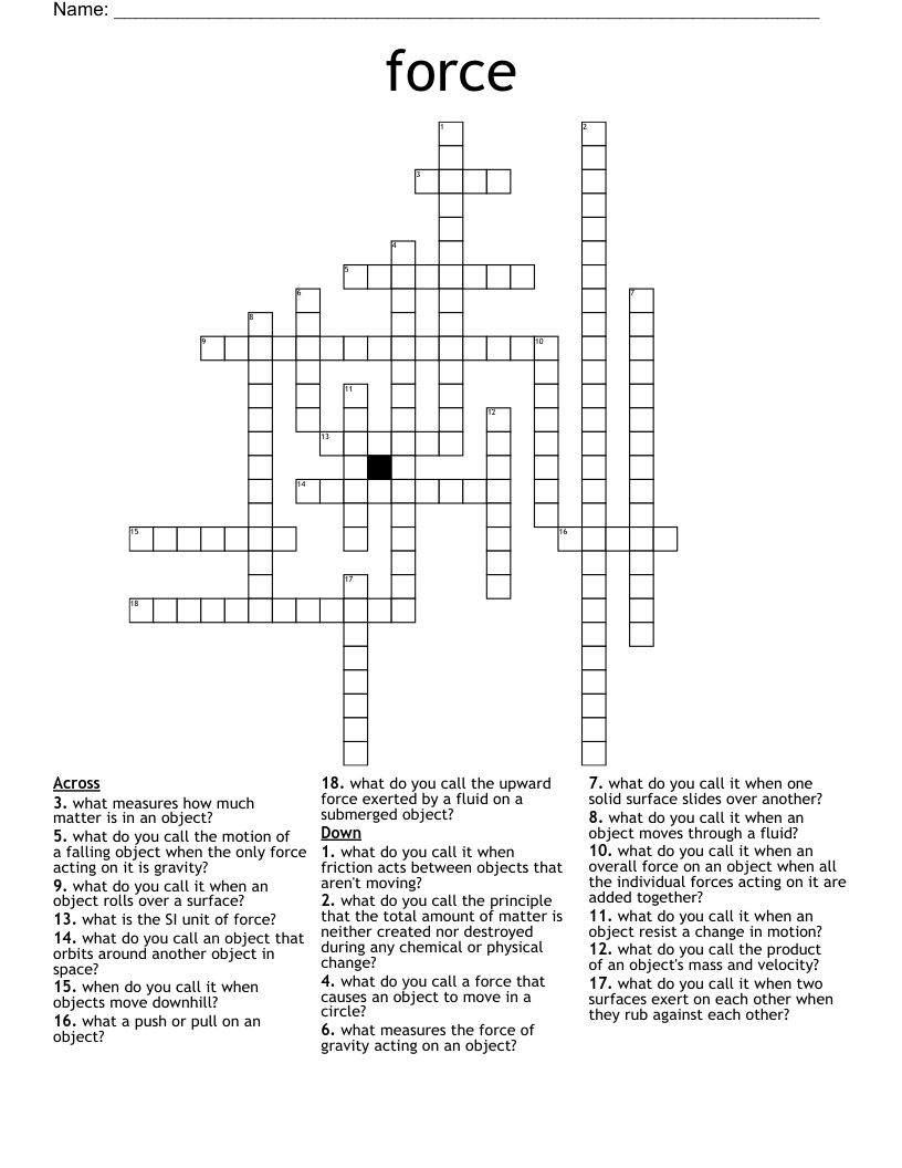 force Crossword