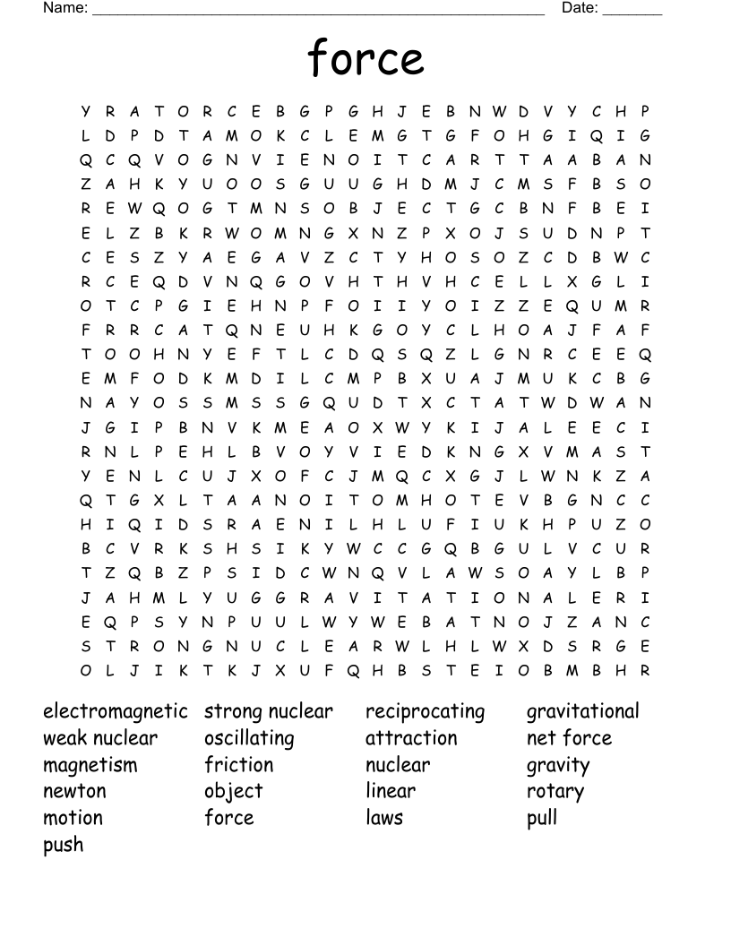 force  Word Search