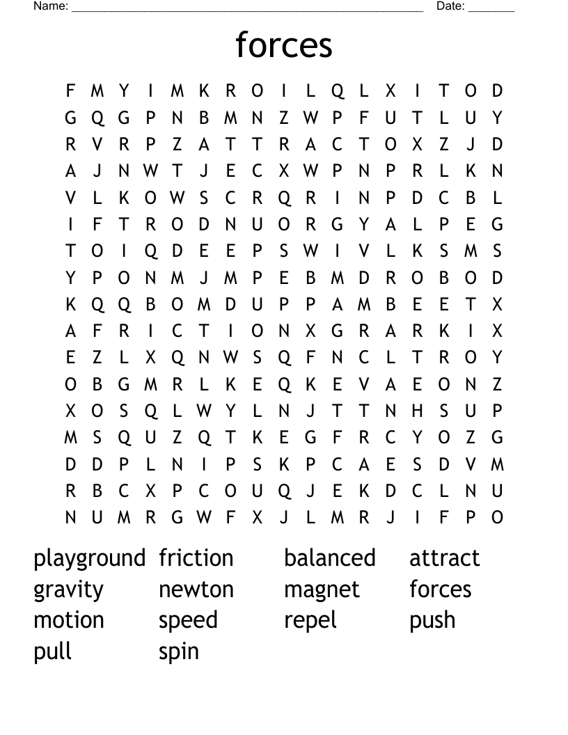 forces Word Search