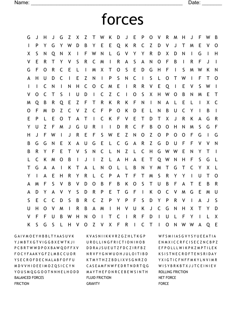forces Word Search