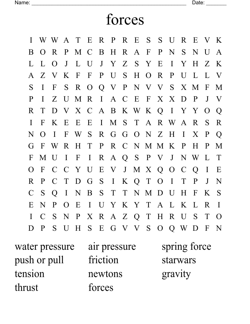 forces Word Search
