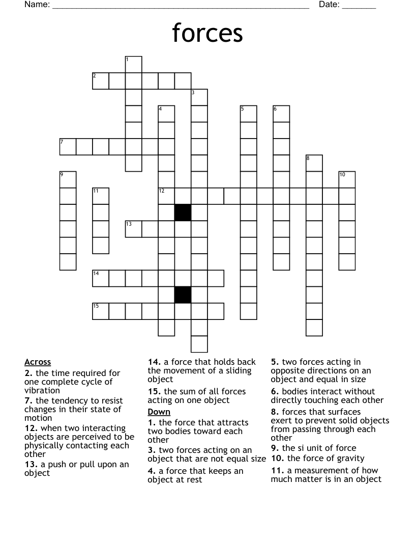 forces  Crossword