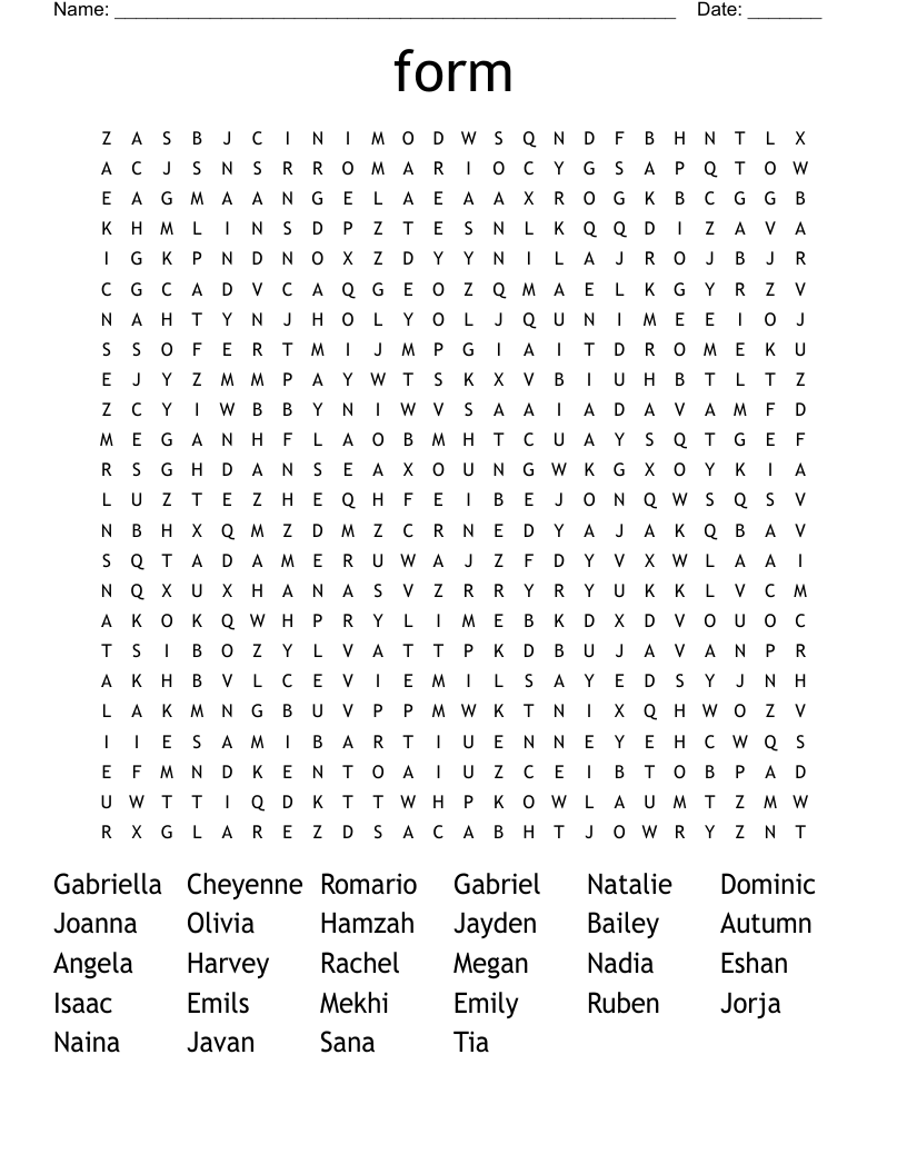 form Word Search