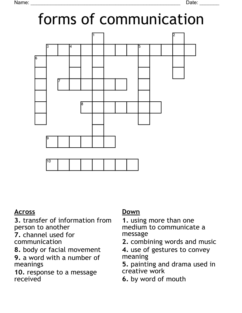 forms of communication Crossword