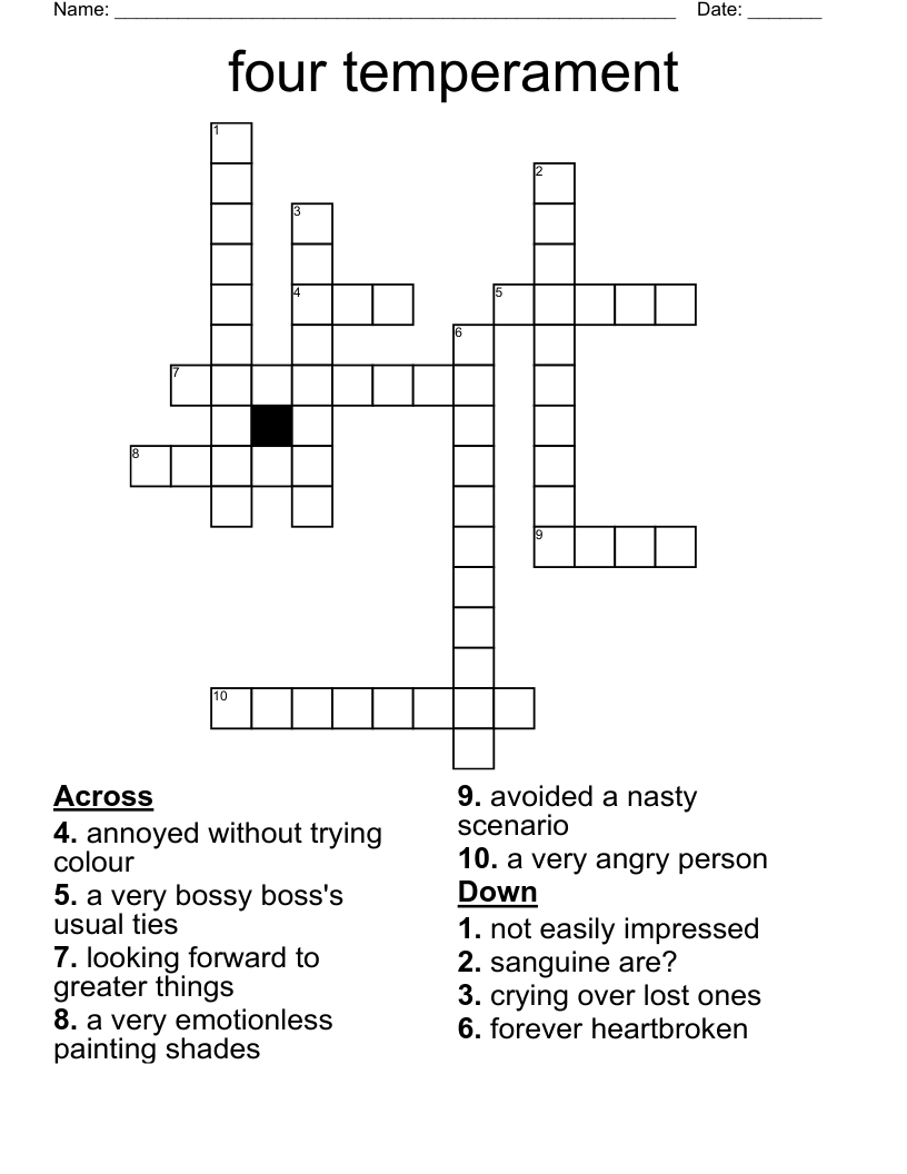 four temperament Crossword