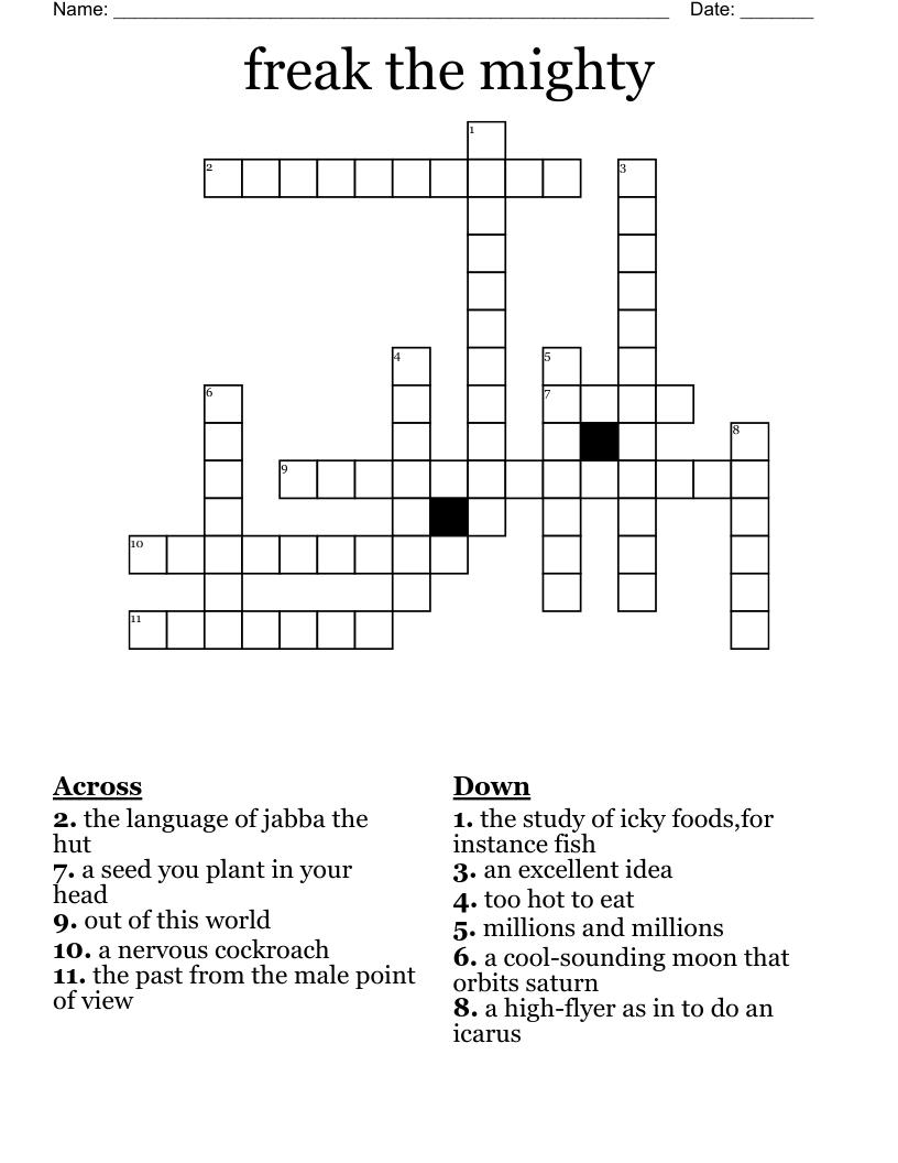 freak the mighty Crossword