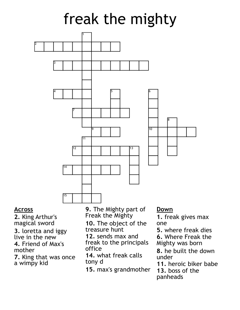 freak the mighty Crossword