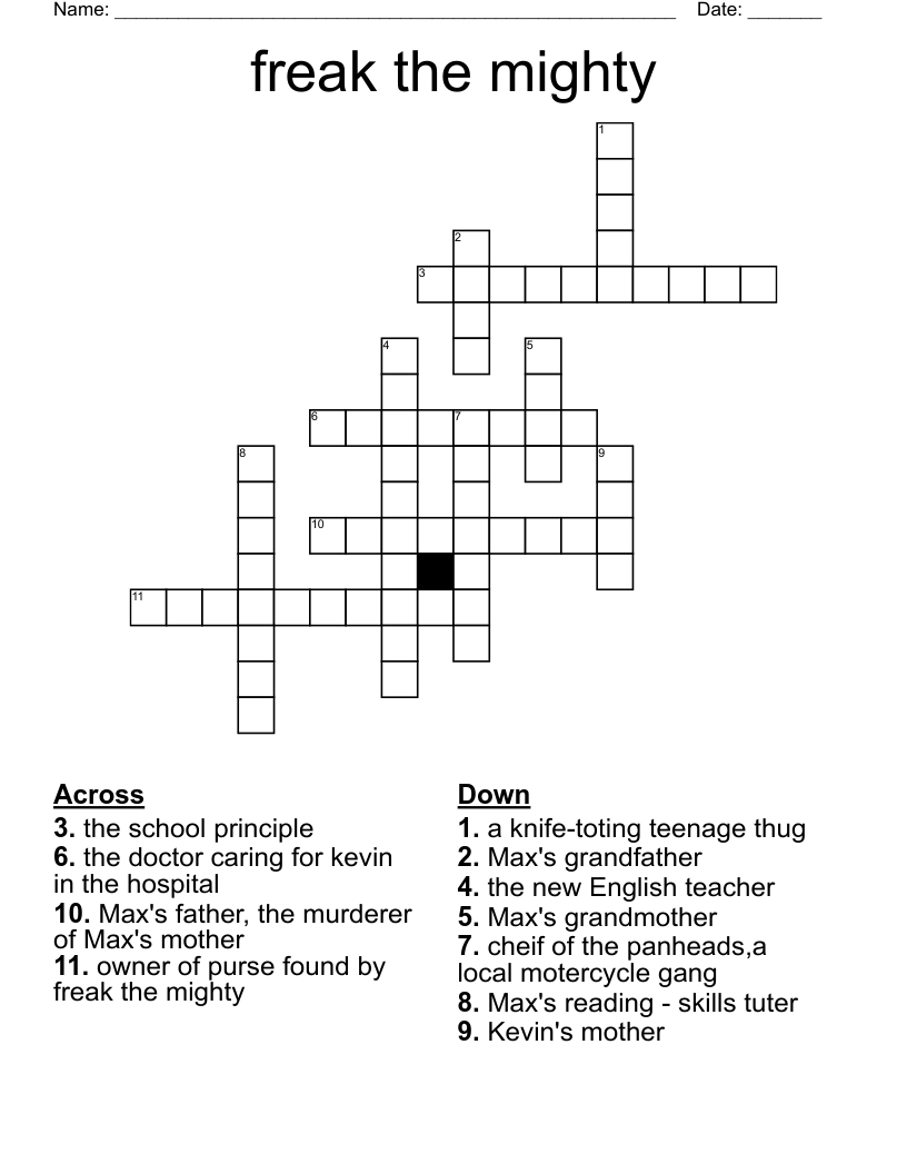 freak the mighty  Crossword