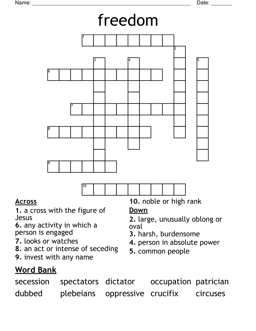 freedom Crossword