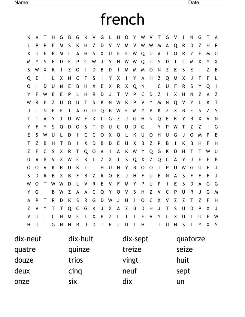 french Word Search
